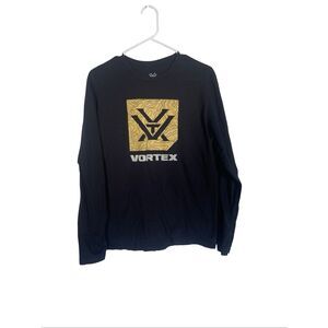 Vortex Optics Mens Black Core Logo Long Sleeve Crewneck Cotton T-Shirt Medium